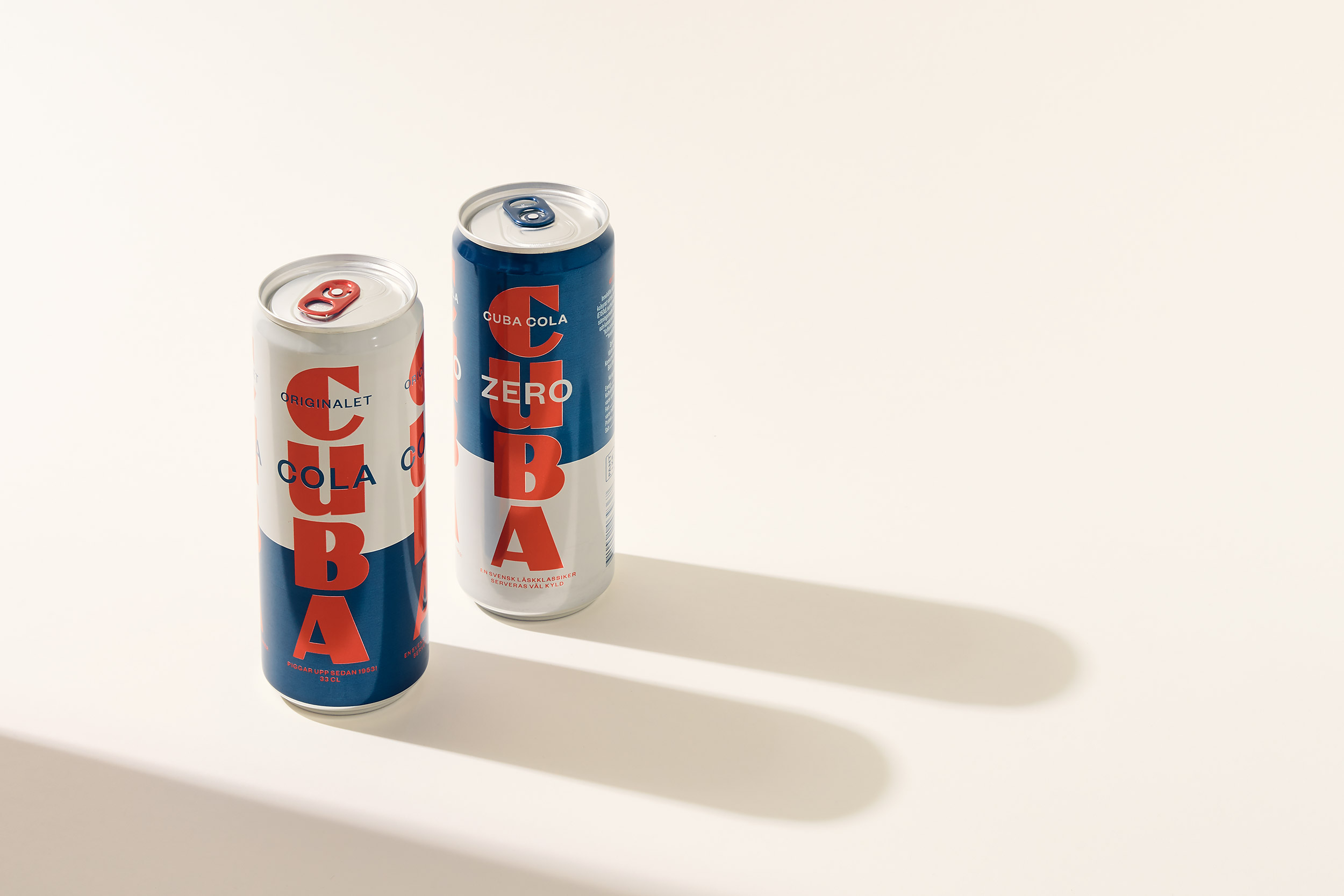 Neumeister packaging design Cuba Cola original and zero cans